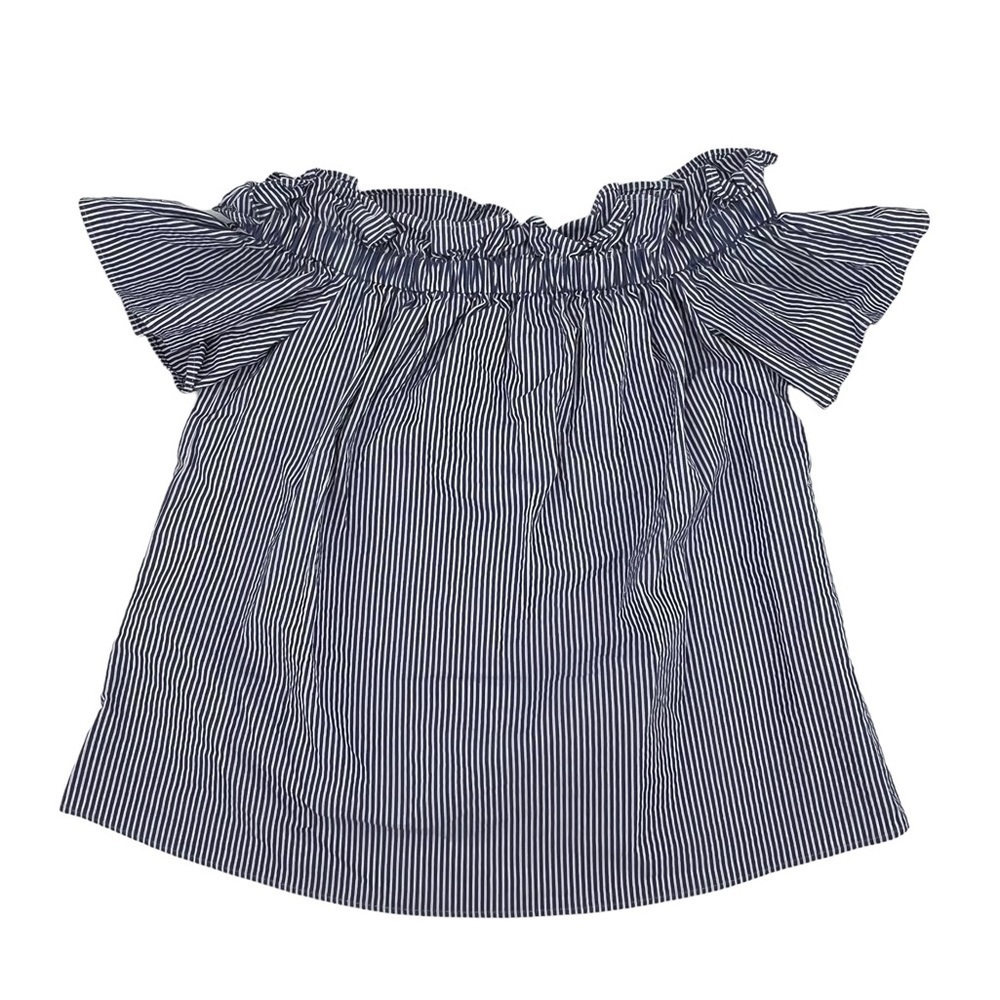 RACHEL Rachel Roy Blue White Striped Off Shoulder Peasant Top Size XS Women’s